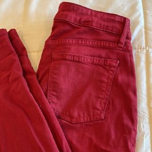 Red “Rich & Skinny” Skinny Jeans